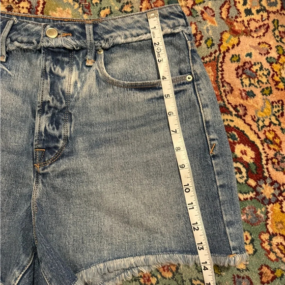 Good American Bombshell High Rise Jean Shorts Women’s 6/28 Medium Dark Wash 3” - Picture 5 of 9